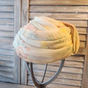 Norman Durand Original Pastel Floral Hat Garden Party Lace Lining Shabby Chic